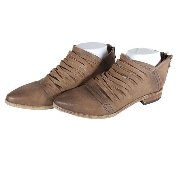FREE PEOPLE Women's Lost Valley EU38 US7,5 Leather Cutout Booties Shoes - Picture 1 of 16